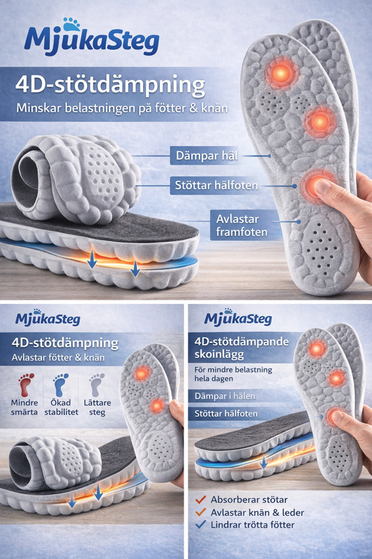 MjukaSteg™ Komfort-skoinlägg med 4D-stötdämpning
